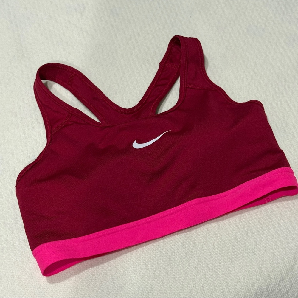 Nike sports bra dry fit dark red